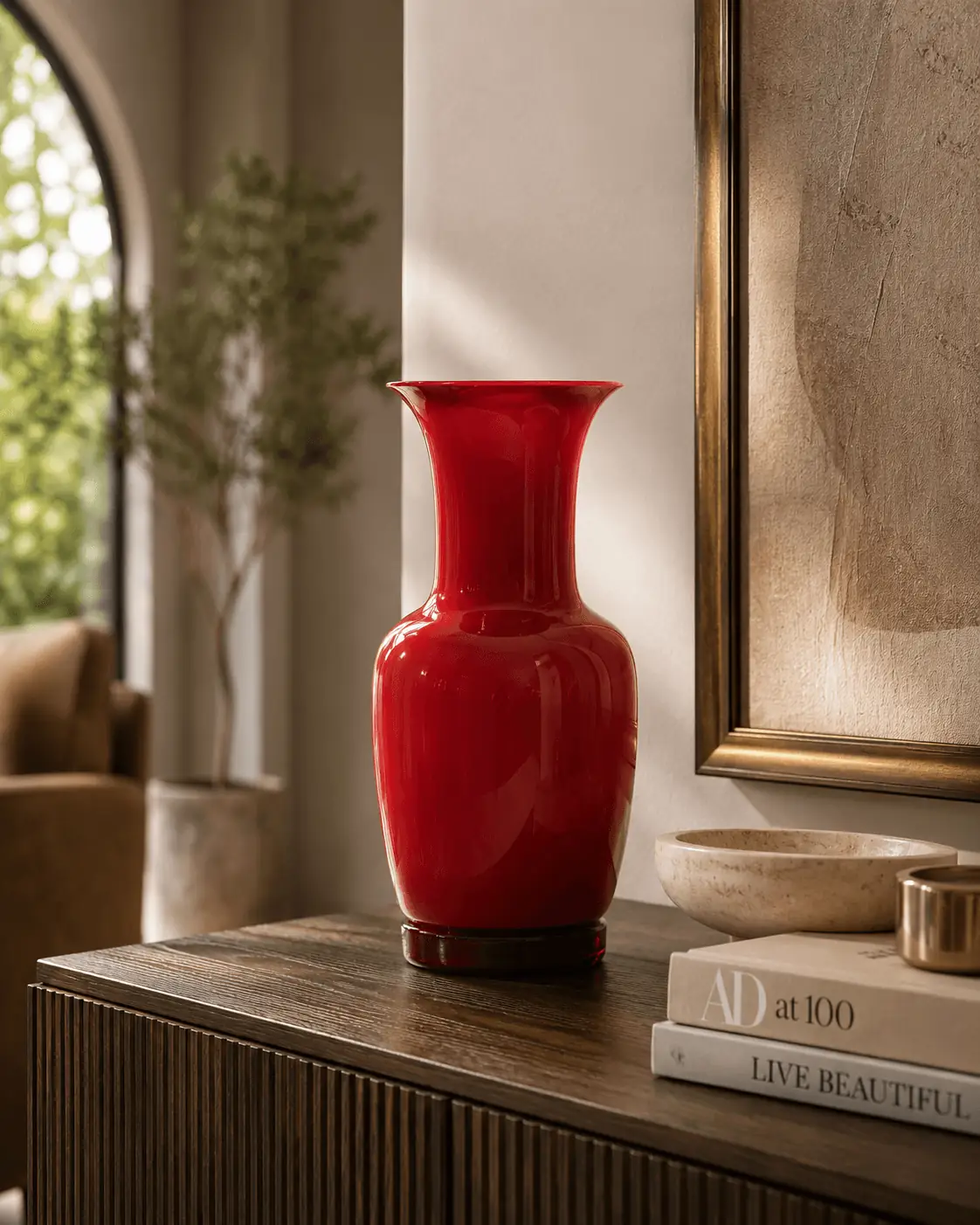 ANGIE HOMES Opaline Luxe Glass Vase