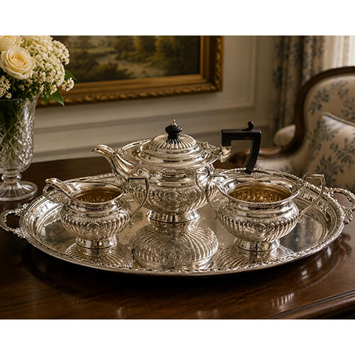Angie Homes Luxury Gifting Silver Serving Set
