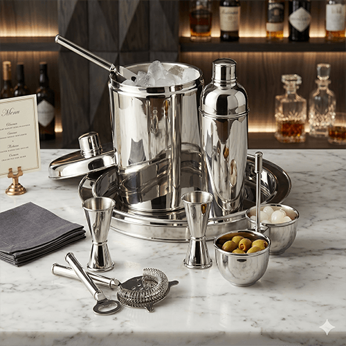 Bar Craft Luxury Silver Bar Accessories