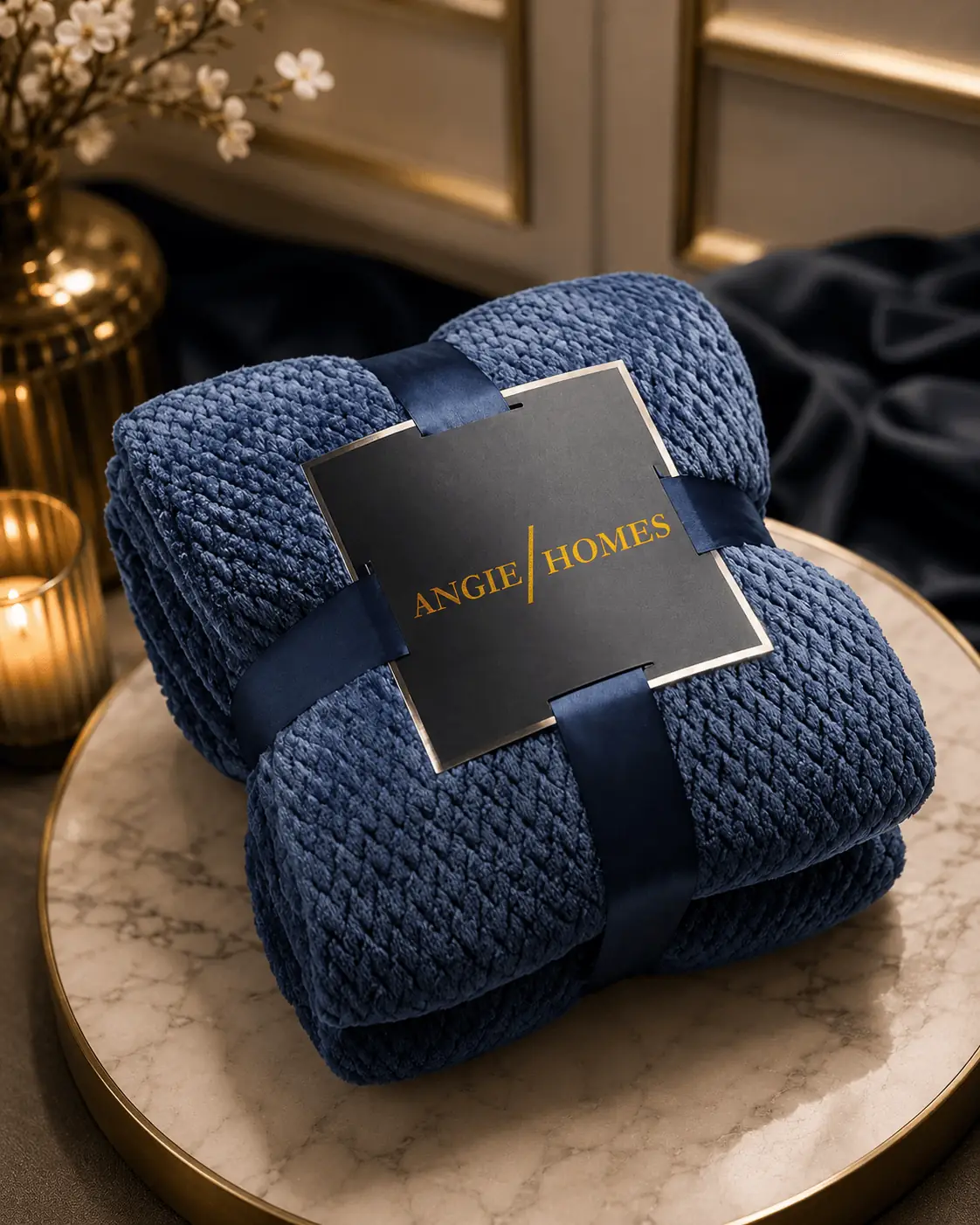 Blue Throw blanket for Wedding Gifting