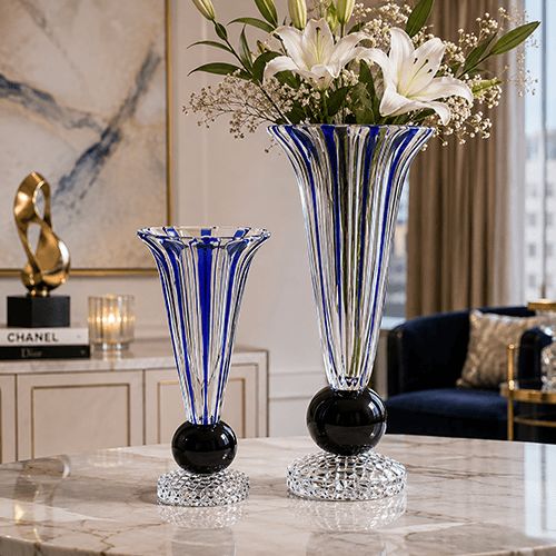 Sapphire Whisper Vase Duo