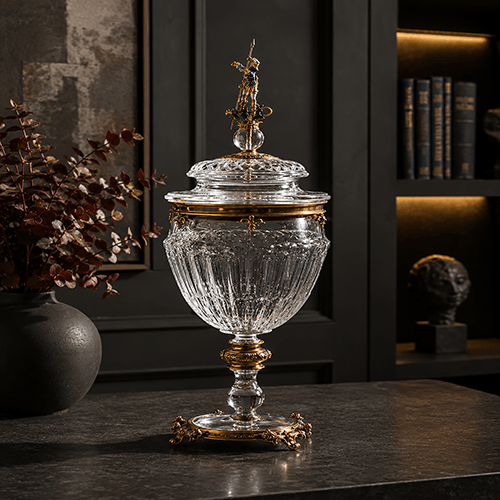 Majestic Finial Crystal Jar