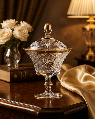 Aurora Crest Gold & Crystal vases