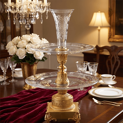 Nova Flow Gold & Crystal Cake stand
