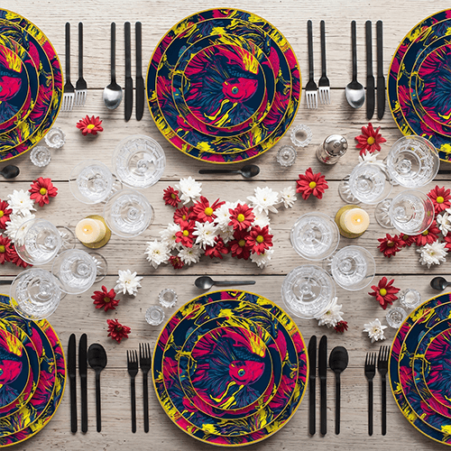 Mandovi bone china dinner plates