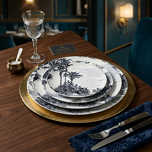 white fancy premium bone china plates
