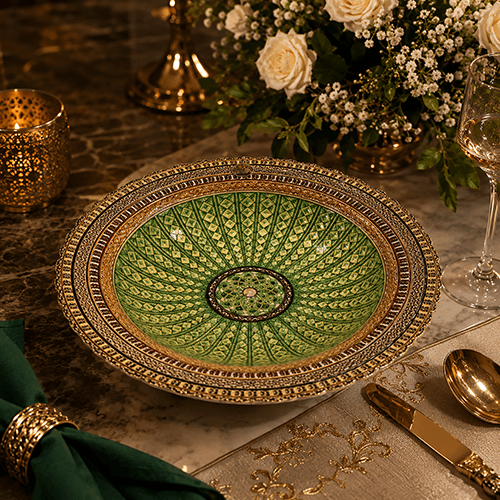 Gamey green design Plates Set