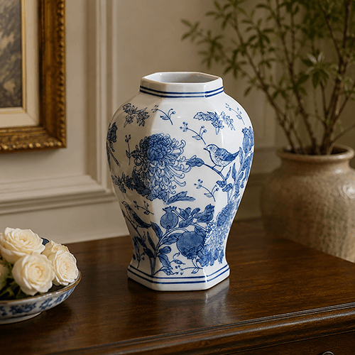 Ivory Tide Blue & White Vase