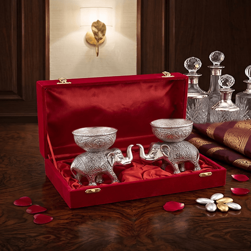 Luxury Silver Crafted Elephant Figurine Set – ANGIE HOMES