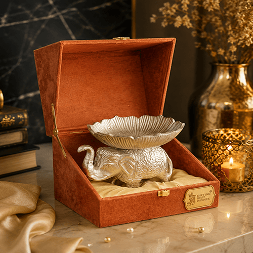 Premium Silver Elephant Figure Bowl With Gift Box – ANGIE HOMES