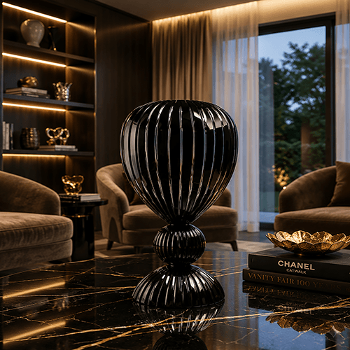 Beautiful Mirus Black Vases - Angie Homes