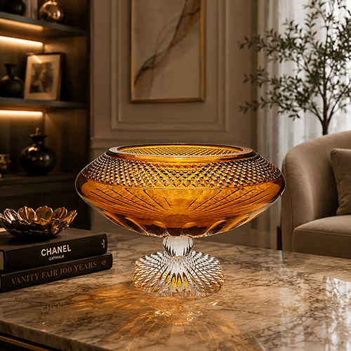 Amber Gold Crystal Bouquet Flower Vases - Angie Homes