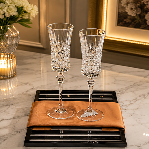 PERSOL CRYSTAL WINE AND CHAMPAGNE GLASS SET