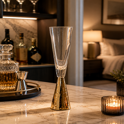 Blinker Luxury Golden Base Champagne Glass Set