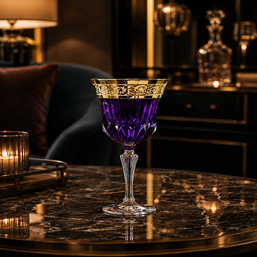 SPYRE Champagne Cut Glass Set