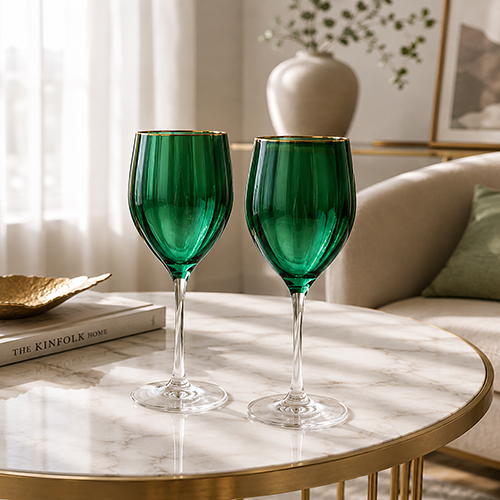 DINO GREEN EXCLUSIVE CHAMPAGNE & WINE GLASS SET