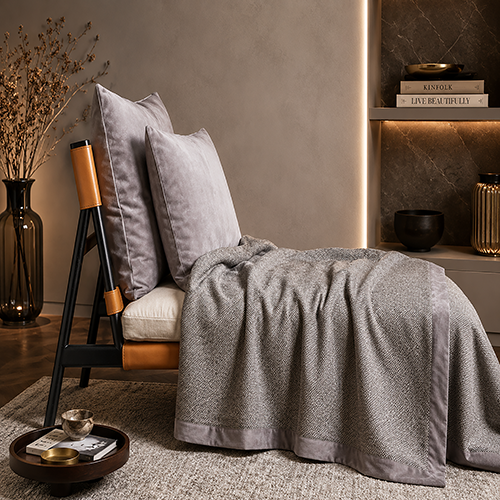 Angie Homes Grey Luxury Knit Throw