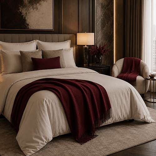 Angie homes Maroon Luxury Knit Throw