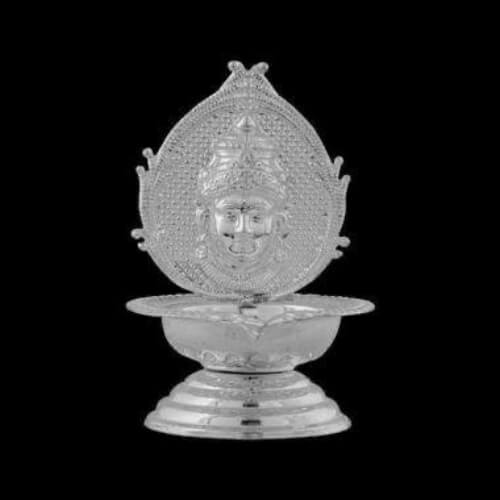 Angie homes Handcrafted Silver Plated Pooja Diya