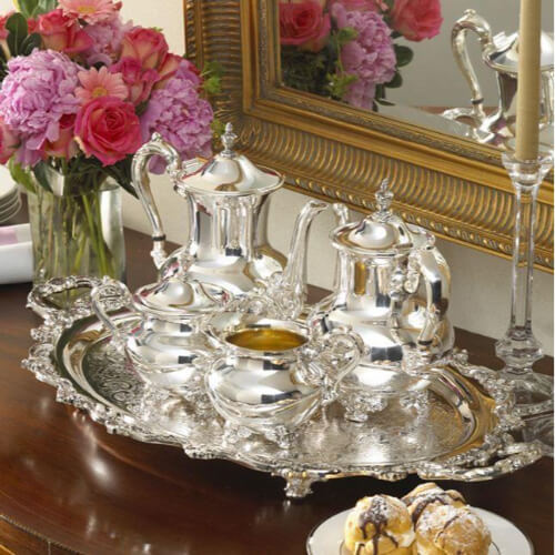 Angie homes Luxury Silver Plated Tea Set