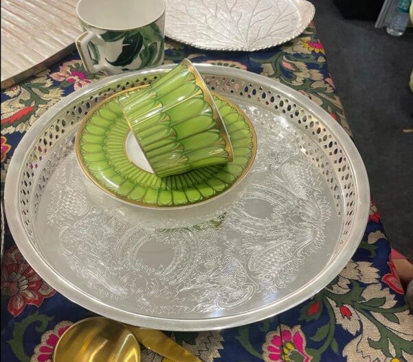 Angie Homes Luxury Classic Silver Plated Tray