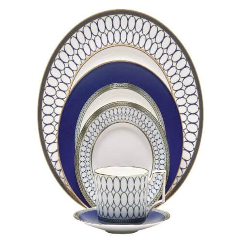 Angie Homes Insta Blue Bone China Dinner & Tea Set
