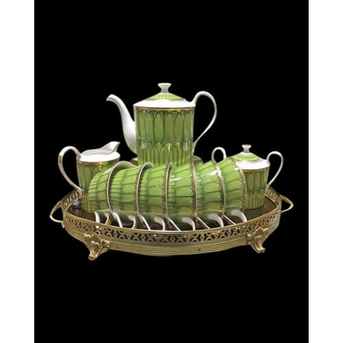 Angie Homes Pastoral Lime Green Luxury Tea Set